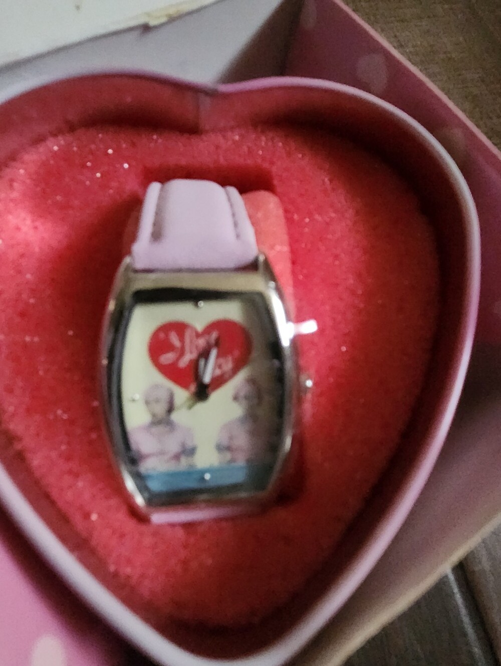 Pink 'I Love Lucy' Themed Fashion Watch - Pink Strap